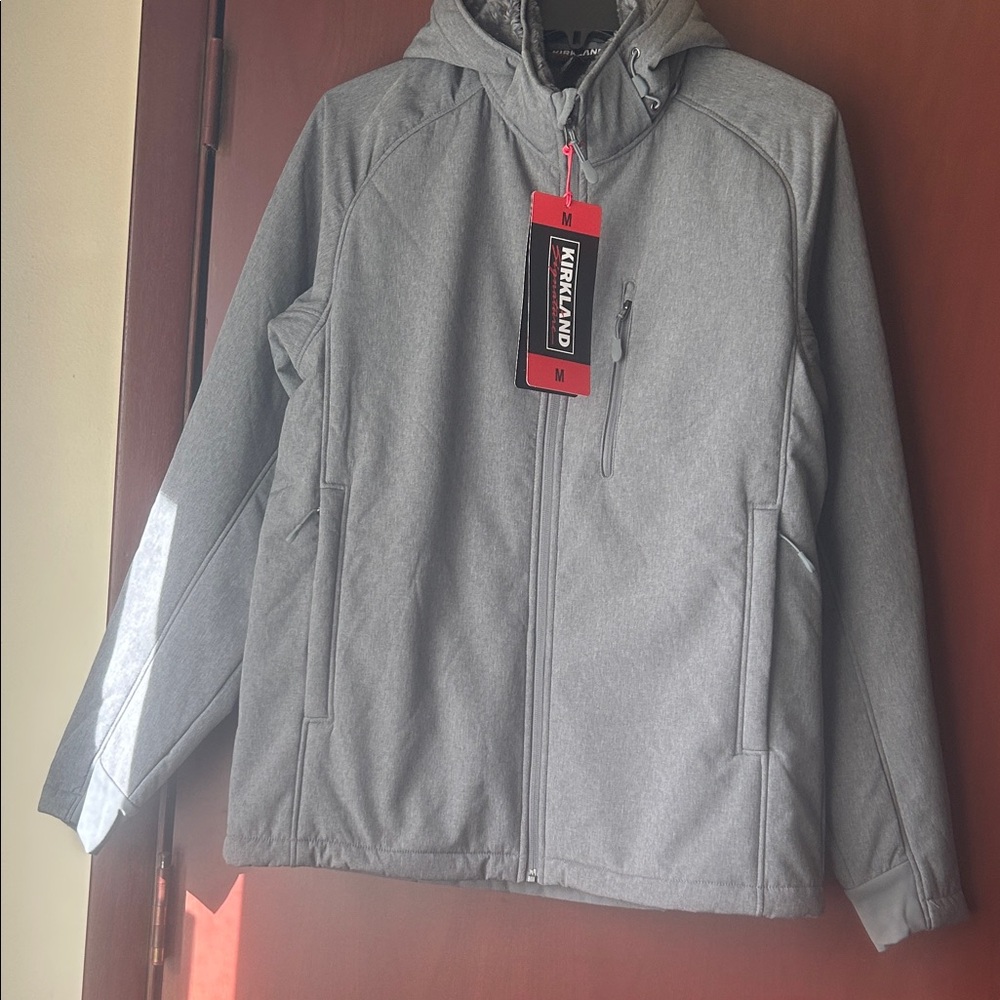 Kirkland Signature Men's Light Gray Hooded Jacket
